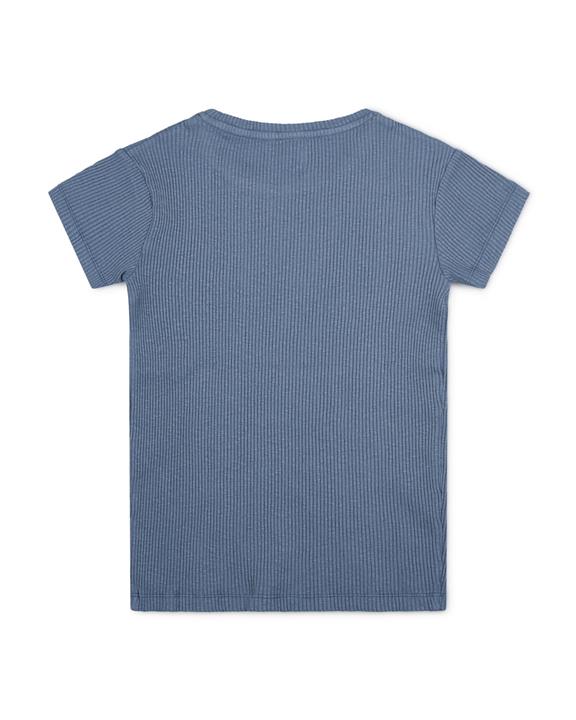 Suna Rib T-Shirt Kinderen, Smokey Blue 2