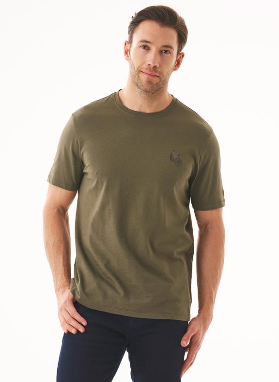 T-Shirt Bio-Katoen Fiets Olive via Shop Like You Give a Damn