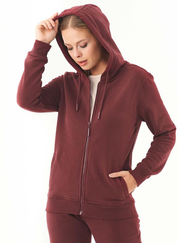 Soft Touch Zipped Hoodie Bordeaux 6
