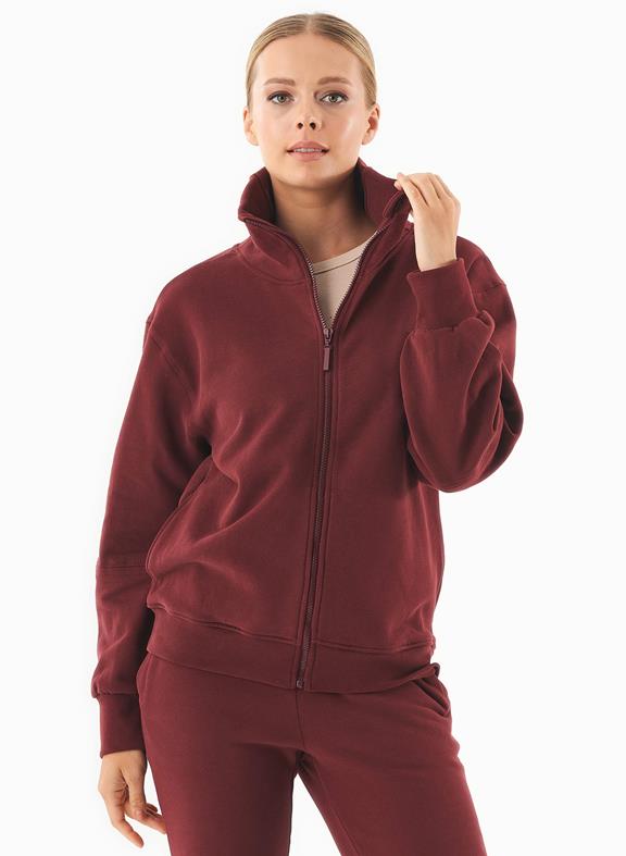 Soft touch Sweat jacket Bordeaux from Shop Like You Give a Damn