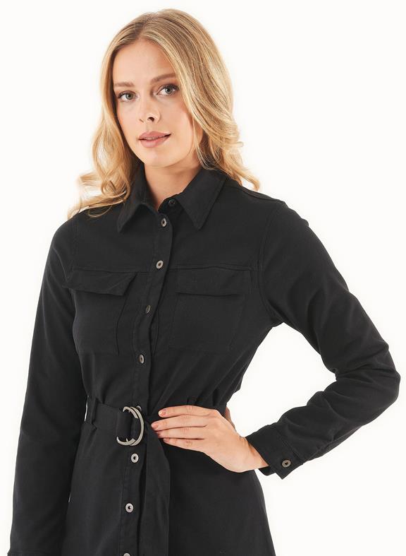 Shirt Dress Organic Cotton Blend Black 4