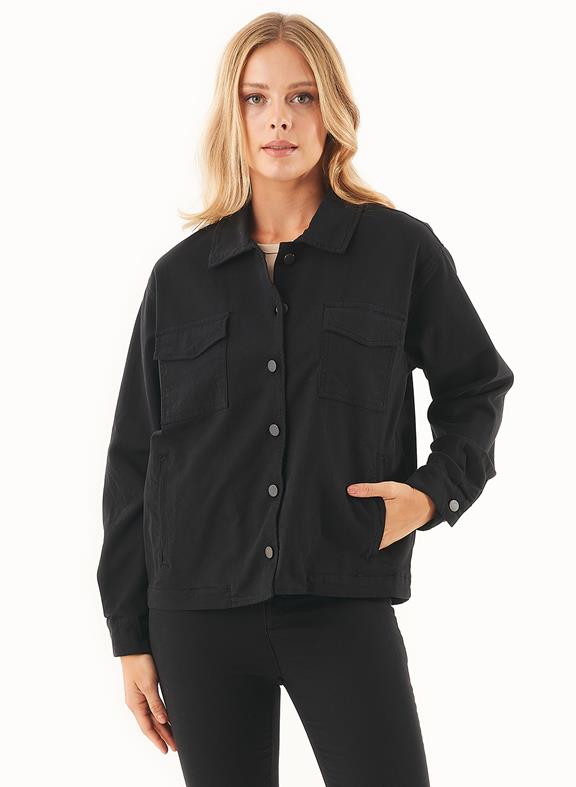 Shirt Jacket Organic Cotton Blend Black from Shop Like You Give a Damn