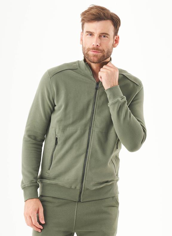 Soft Touch Sweat Jacket Mid Olive 3