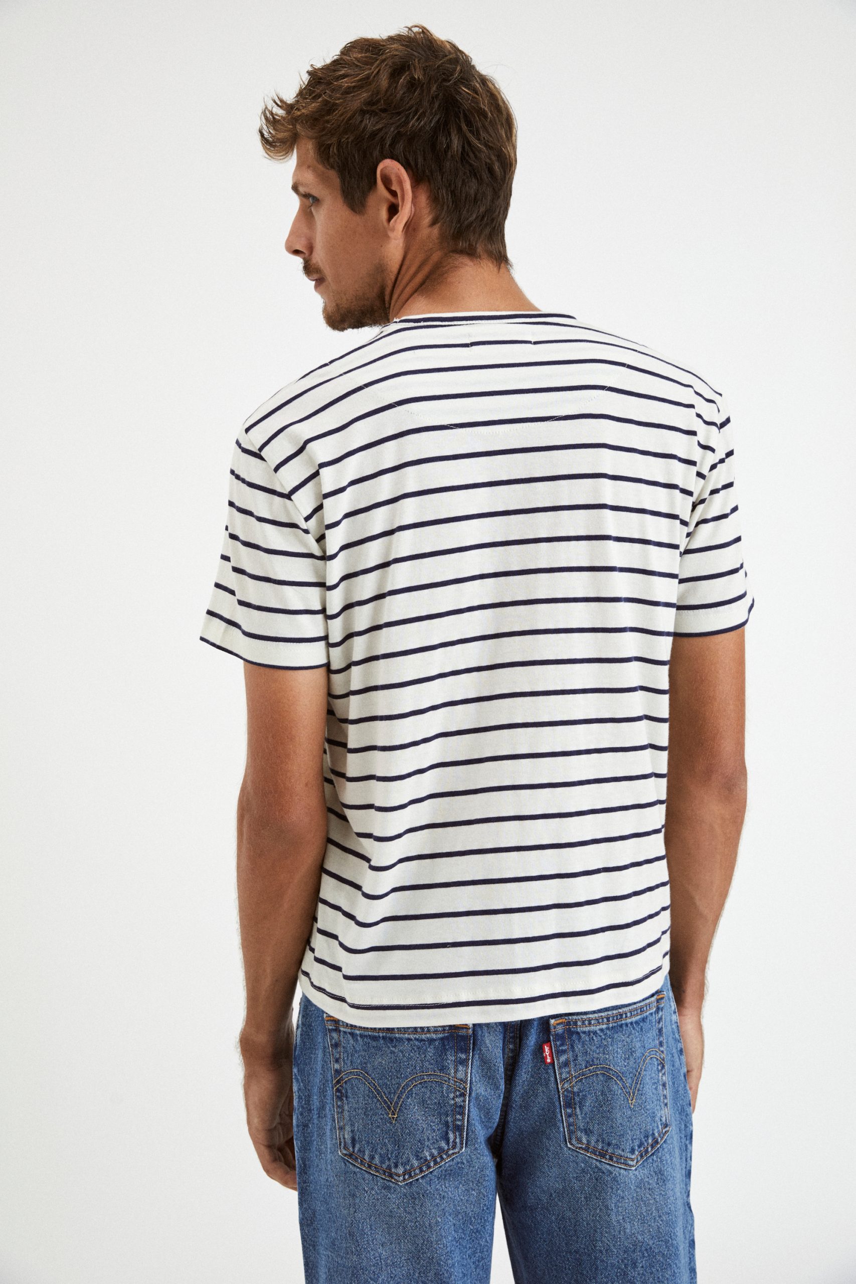 T-Shirt Stripes White Black 3