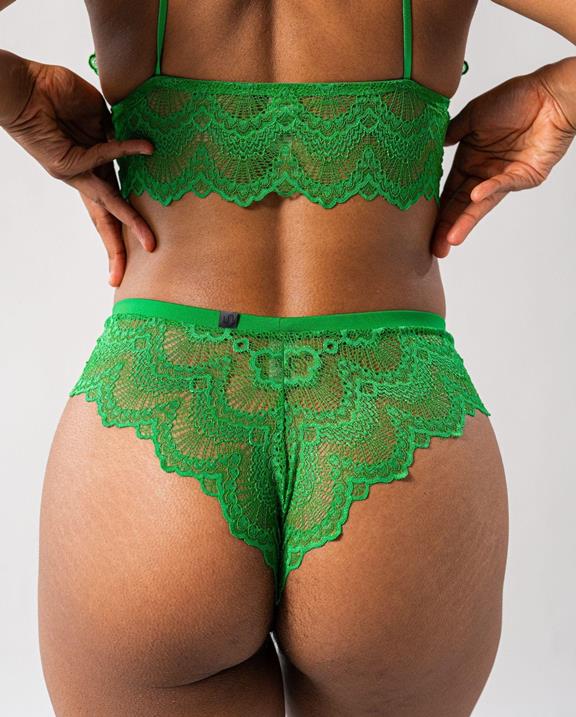 Lace Cheeky Briefs Green Ivy 1