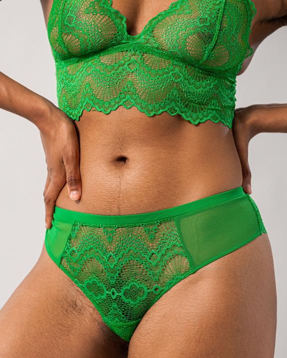 Lace Cheeky Briefs Green Ivy 4