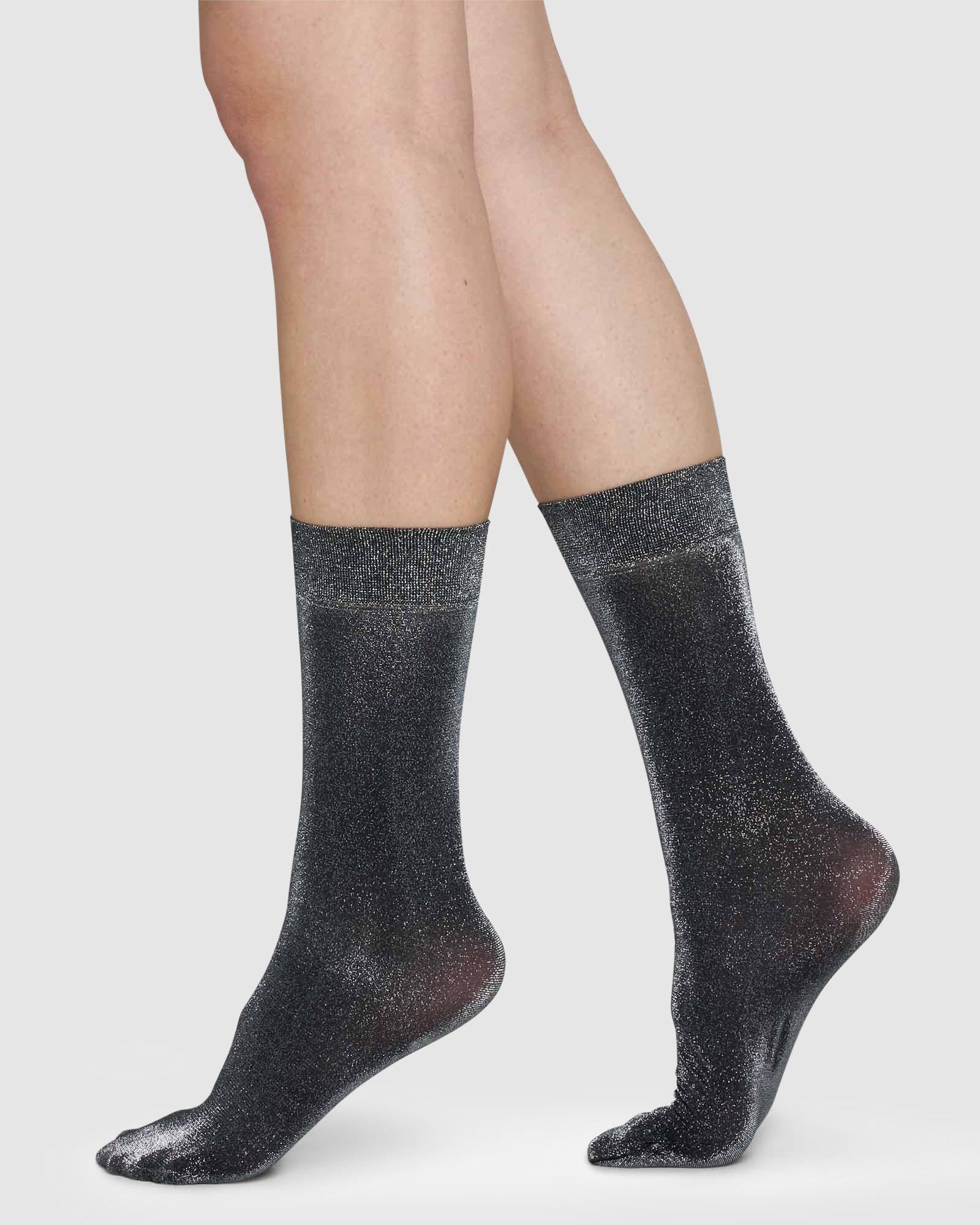 Ines Shimmery Socks Black 2