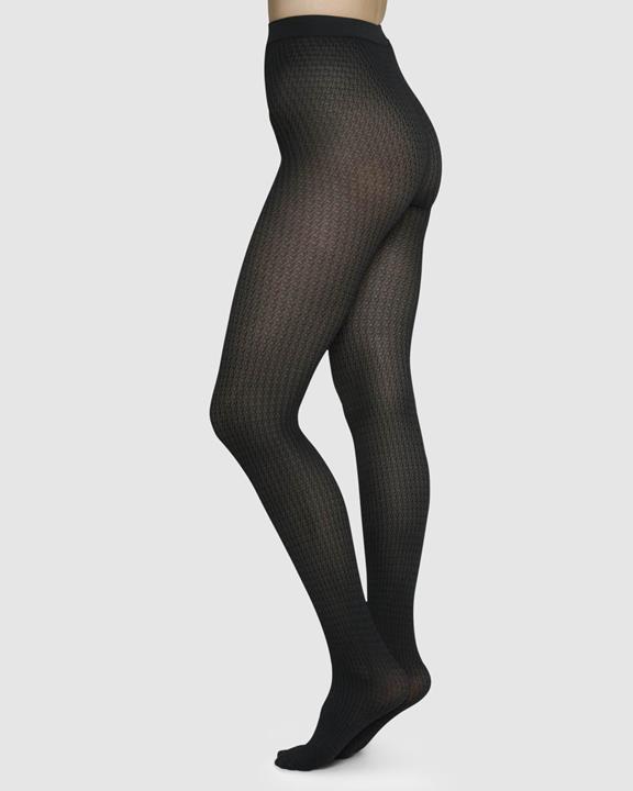 Agnes Houndstooth Tights Black 2