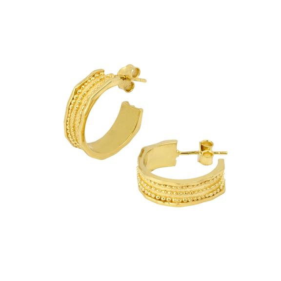 Earrings Chunky Relic Gold Vermeil 1
