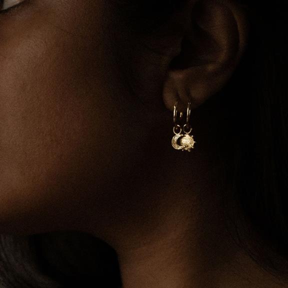Earrings Tiny Sun & Moon Silver 2