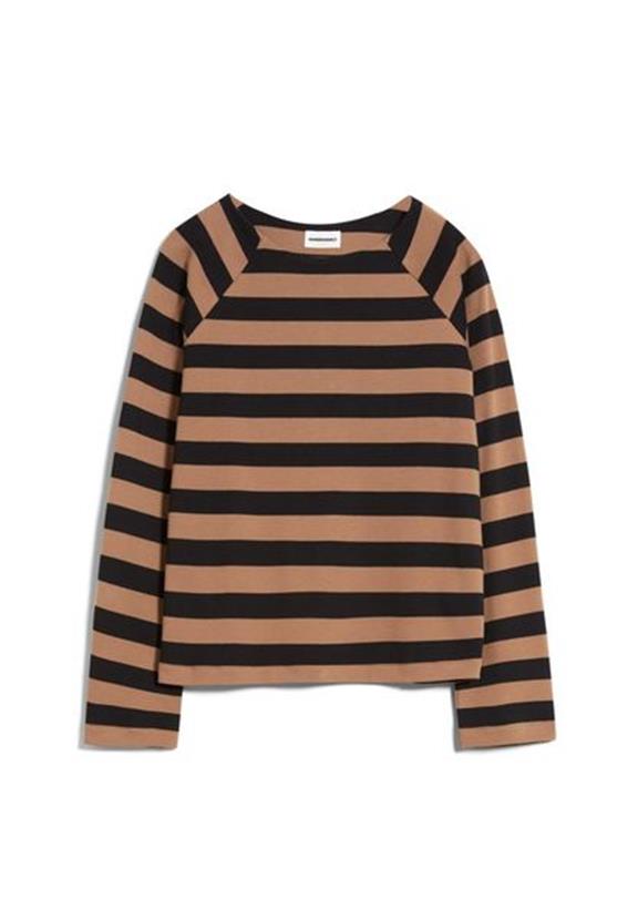 Sweater Delaa Stripe Black Brown 1