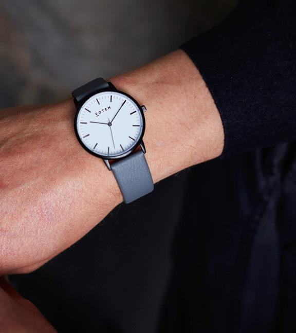 Watch Moment - Black & Slate Grey With White 2