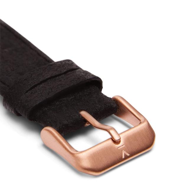 Watch Strap 18 Mm Piñatex - Black With Rose Gold 2