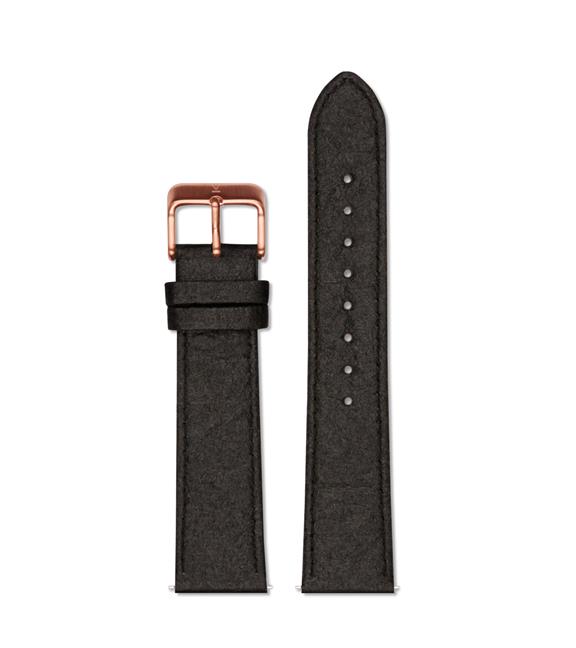 Watch Strap 20 Mm - Black With Rose Gold 1