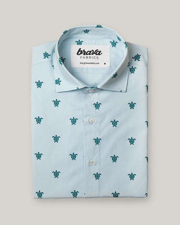 Shirt Turtle With Love Print Blue 2