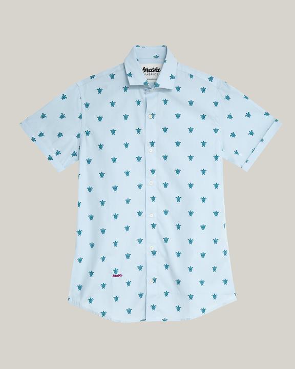 Shirt Turtle With Love Print Blauw 3