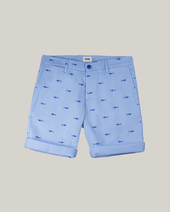  Shorts Haifisch-Print Blau 2