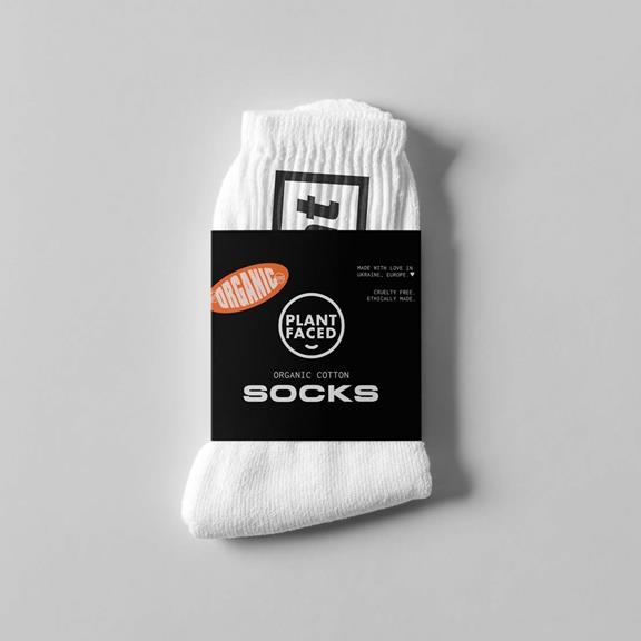 Socks Plant Faced White 3