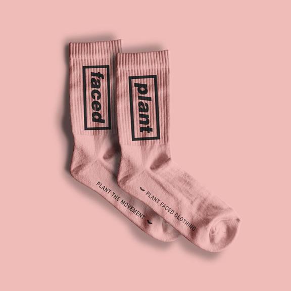 Socks Plant Faced Pink 1