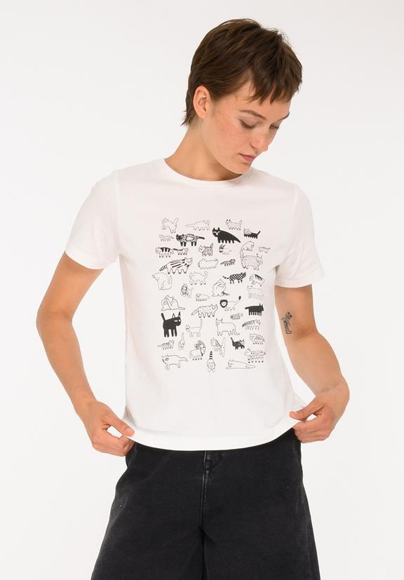 T-Shirt Katzen Off White 1