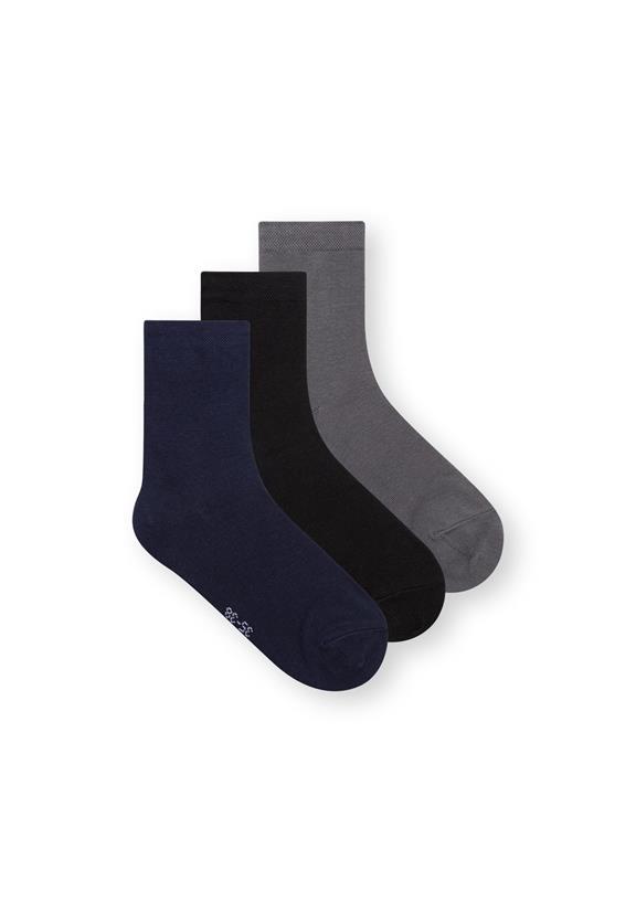 3 Pack Mid Socks Black/Graphite/Midnight 1