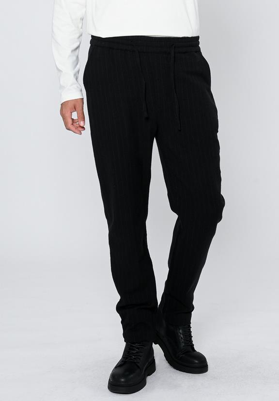 Woven Pants Pinstripe Black 2