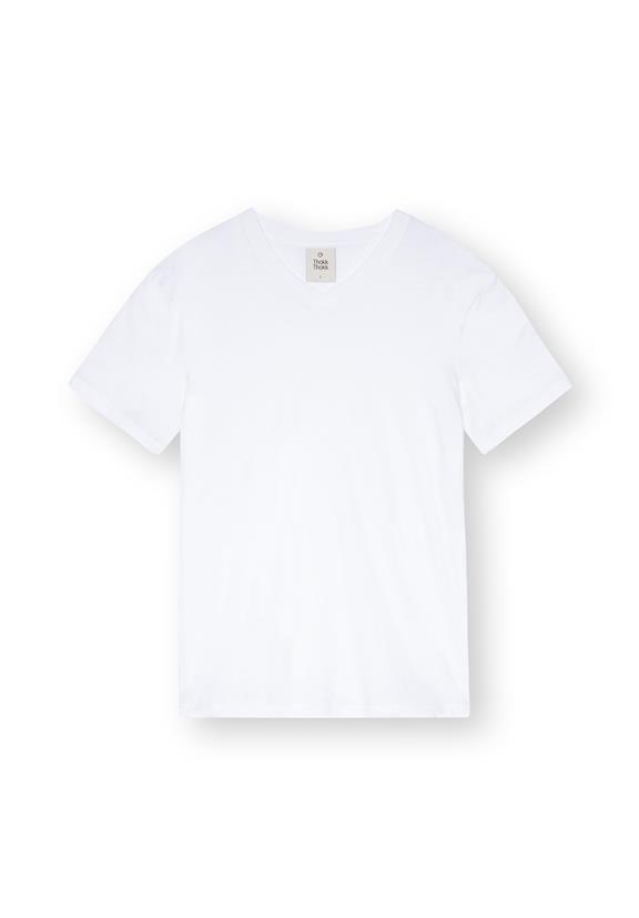 T-Shirt Col V Blanc 2