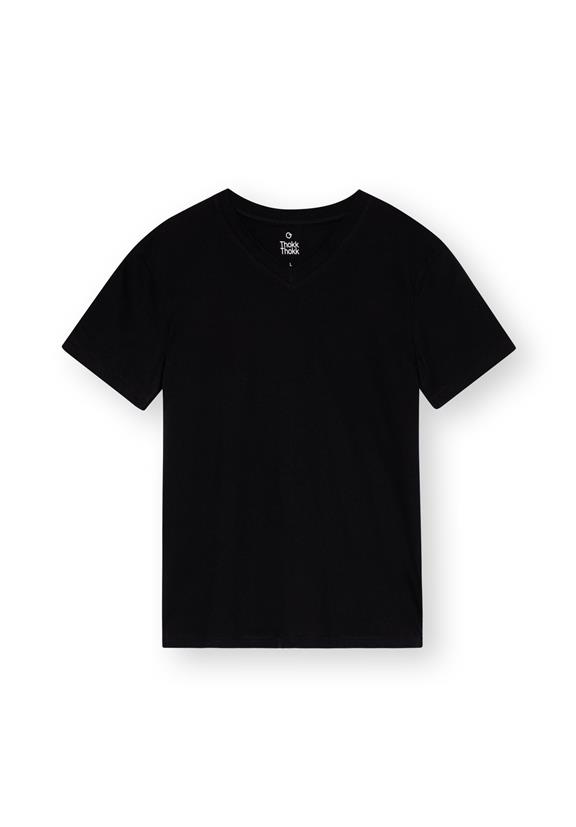 T-Shirt V-Ausschnitt Schwarz 2