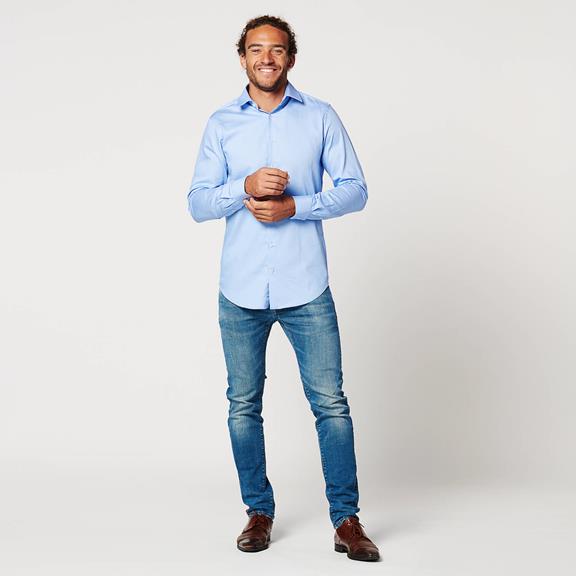 Shirt Slim Fit Sleeve Length 7 Circular Blue 3