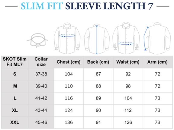 Shirt Slim Fit Sleeve Length 7 Circular Blue 11