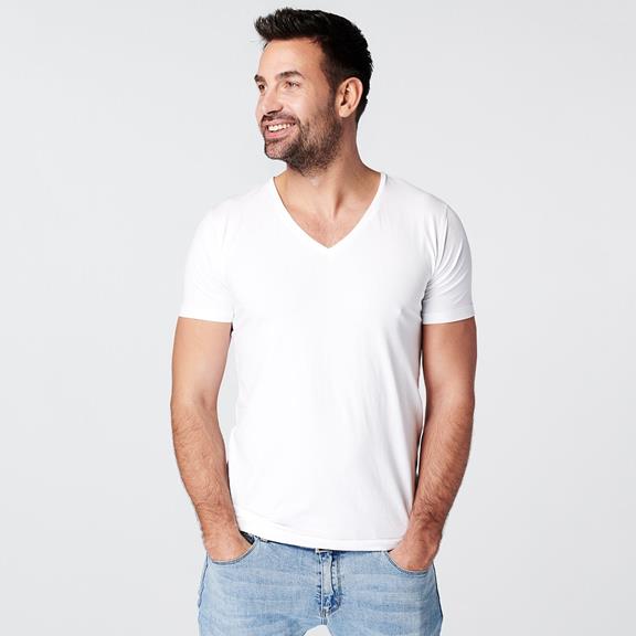 T-Shirt Regular V-Neck 2-Pack White 2