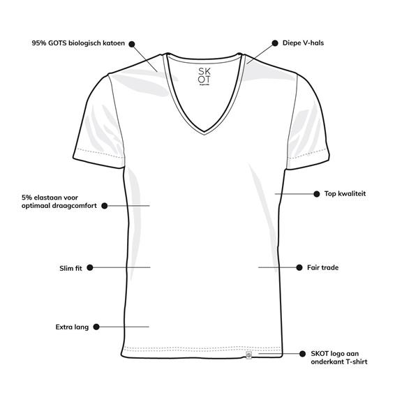 T-Shirt Regular V-Hals 2-Pack Wit 8