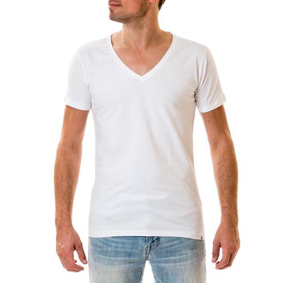 T-Shirt Deep V-Neck 2-Pack White 5