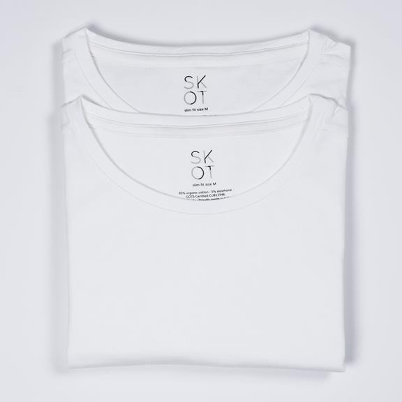T-Shirt Ronde Hals 2-Pack Wit 4