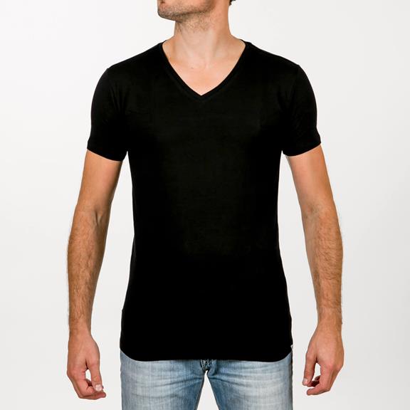 T-Shirt Regular V-Hals 2-Pack Zwart 2