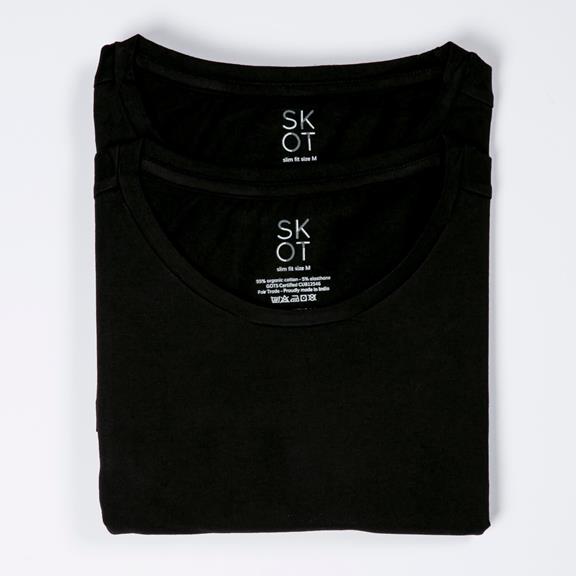 T-Shirt Round Neck 2-Pack Black 3