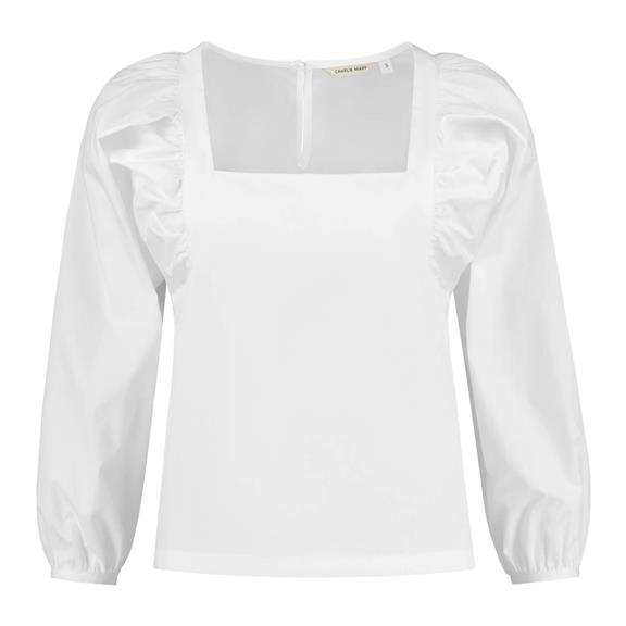 White Cotton Puff Sleeves Top 1