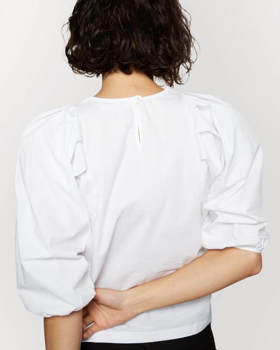 White Cotton Puff Sleeves Top 3