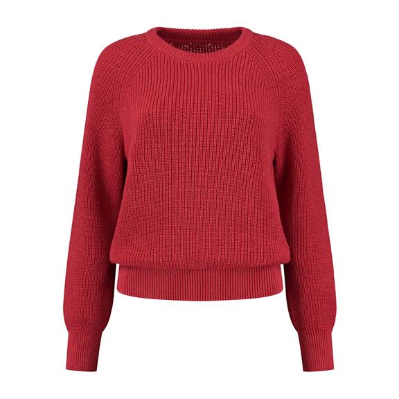 Knitted Jumper Raspberry Red 1