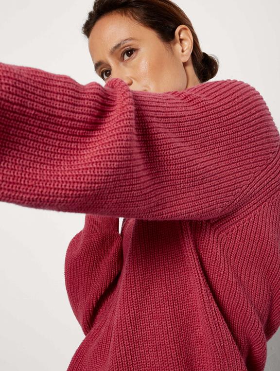 Knitted Jumper Raspberry Red 2