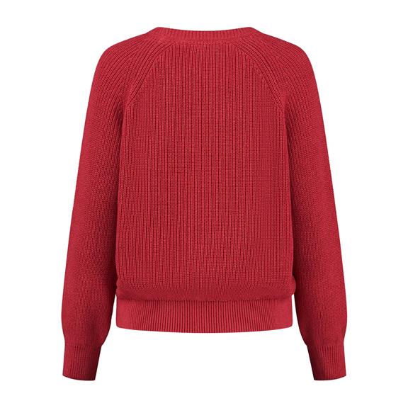 Knitted Jumper Raspberry Red 4