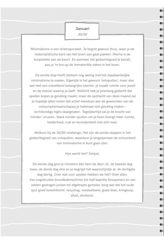 Dennis Storm | 12 Maanden: Minimalisme | Werkboek | Ringband A5 Dutch 7