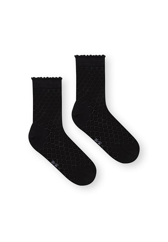 3 Pack Mid Socks Black Romance/Dots/Stripes 4