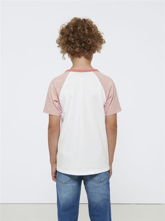 Raglan T-Shirt White Pink 5