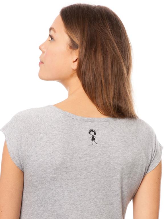 Cap Sleeve T-Shirt Faultier Grey Melange 7