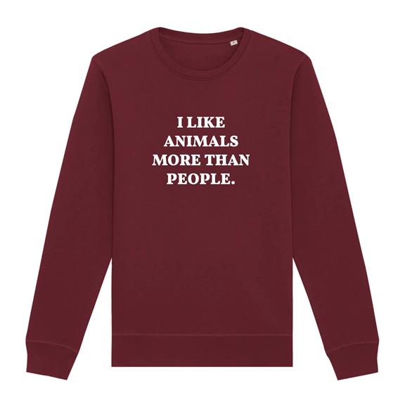 Sweatshirt I Like Animals More Maroon 1