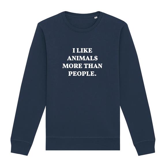 Sweatshirt I Like Animals More Navy 1