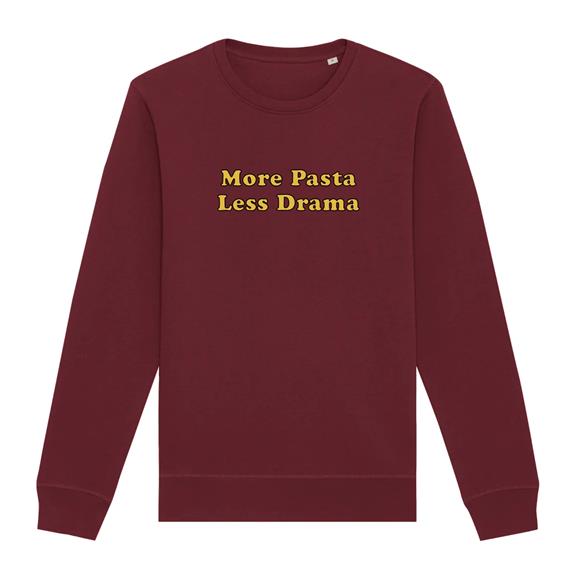 Sweatshirt More Pasta Less Drama Bordeaux 1