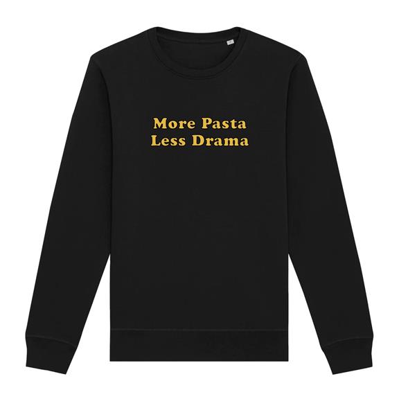 Sweatshirt More Pasta Less Drama Zwart 1