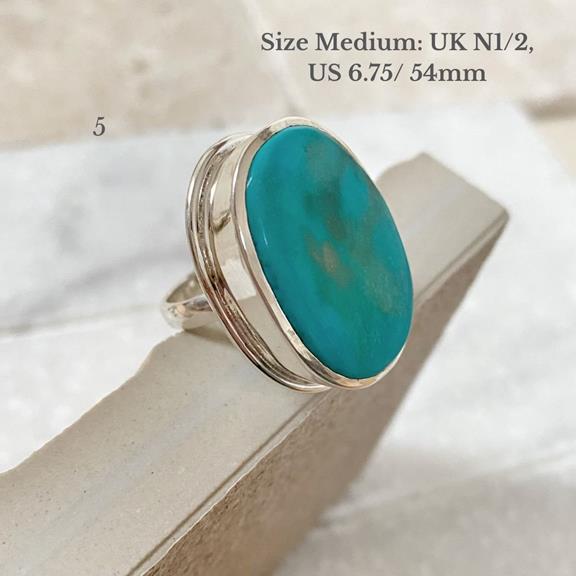 Turquoise Ring Zilver Nr5 5